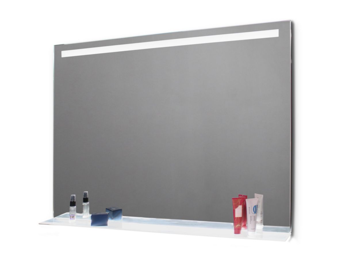 Miroir Alterna Dubai éclairage LED 120xh80 cm avec tablette en verre