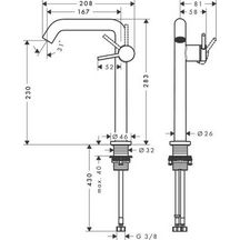 Mitigeur lavabo 240 Tecturis S Fine CoolStart sans vidage Chromé Réf. 73372000