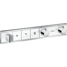 hansgrohe RainSelect Factice Module thermostatique encastré avec 3 fonctions, Blanc/Chromé