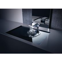 Mitigeur lavabo AX MyEdition 70 surface chromé/verre noir bonde push-open Réf. 47010600