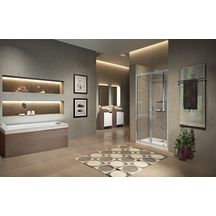 Paroi de douche Lunes 2.0 B 72 extensible 72 - 78 cm verre trempé transparent gris argent Réf. LUNB72-1J