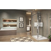 Paroi de douche Lunes 2.0 panneau fixe 66 extensible 66 - 72 cm sérigraphié blanc Réf. LUNF66-78A