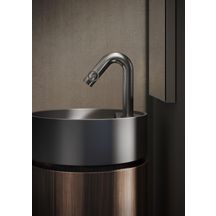 Mitigeur lavabo SOLE ouverture eau froide, débit 5 l/min avec vidage  Inox brossé réf. SO130118/2IX