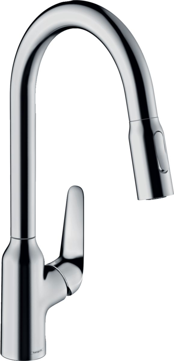 hansgrohe Focus M42 Mitigeur de cuisine 220, avec douchette extractible 2 jets, Chrome