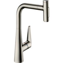 hansgrohe Talis Select M51 Mitigeur de cuisine 300 avec douchette extractible, 2jet, Aspect acier inox