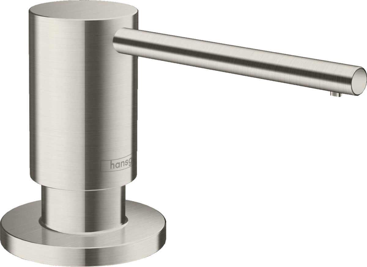 hansgrohe A41 Distributeur de liquide vaisselle, rosace ronde, haut. bec 71 mm, Aspect acier inox