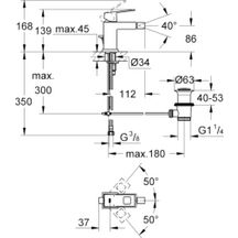 Mitigeur monocommande Bidet Taille S Eurocube Chromé 23138000