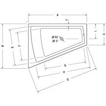 Baignoire paiova 1700 x 1300 mm blanc Réf. 700266000000000