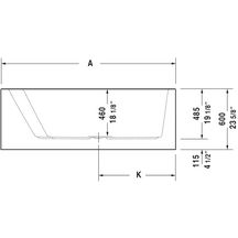 Baignoire paiova 1700 x 1300 mm blanc Réf. 700266000000000