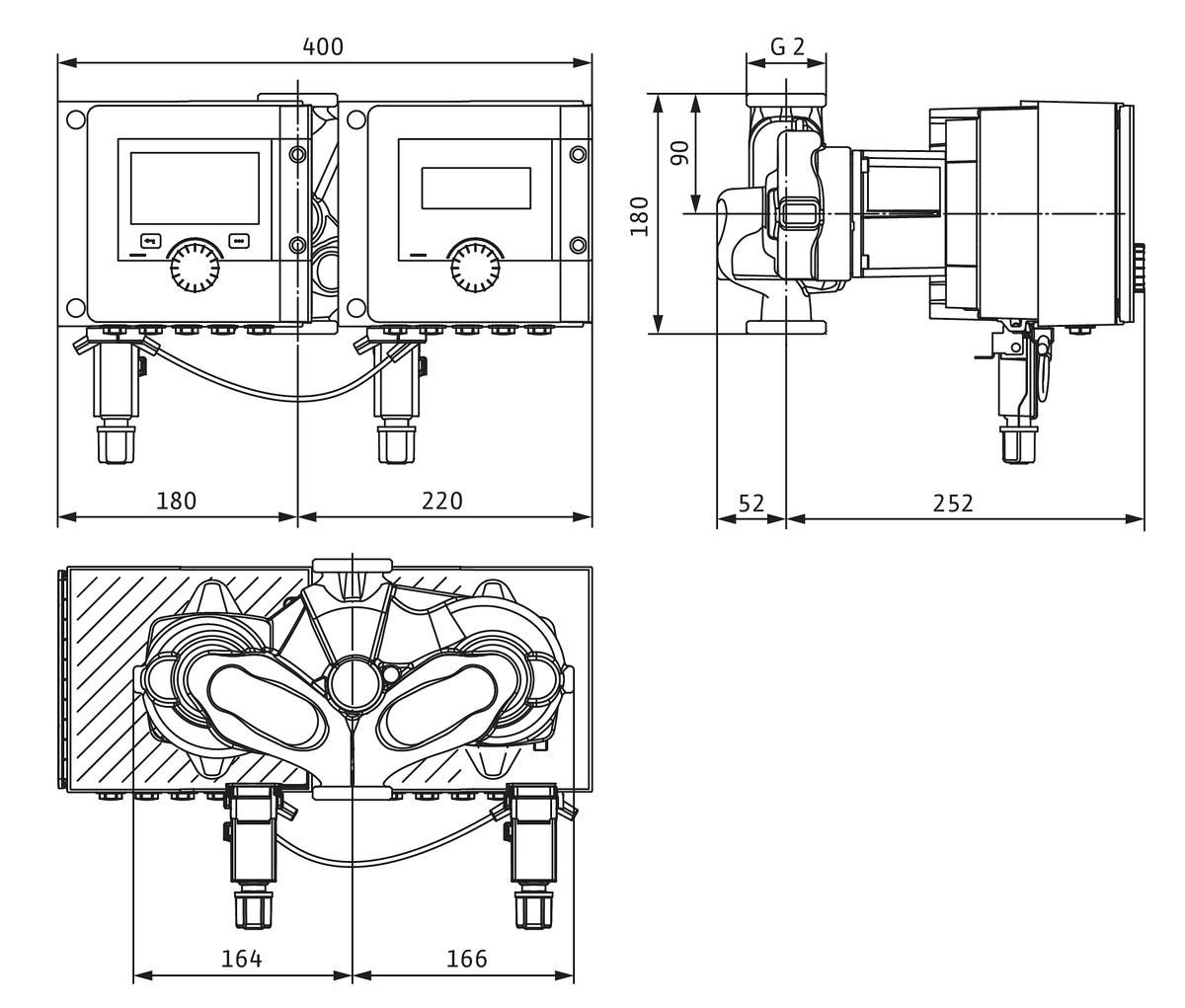 Circulateur intelligent Wilo-Stratos MAXO-D 30/0,5-6-R7 à rotor noyé et adaptation électronique des performances hydrauliques pour les systèmes de chauffage, climatisation  Réf. 2217903