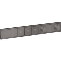 hansgrohe RainSelect Factice Module thermostatique RainSelect encastré avec 4 fonctions, Noir chromé brossé