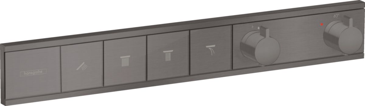 hansgrohe RainSelect Factice Module thermostatique RainSelect encastré avec 4 fonctions, Noir chromé brossé