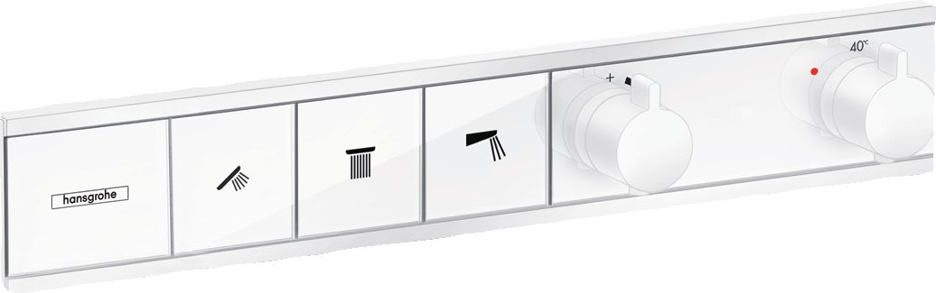 hansgrohe RainSelect Factice Module thermostatique RainSelect encastré avec 3 fonctions, Blanc mat