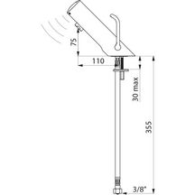 Mitigeur électronique TEMPOMATIC MIX 4 lavabo F12 x 17 mitigeur à pile 6V intégrée, LH réf. 490106LH