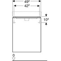 Meuble bas Geberit Smyle Square pour lave-mains, avec une porte: Largeur 49.2cm, Hauteur 61.7cm, Profondeur 40.6cm, gris velouté / laqué mat, gris velouté / thermopoudré mat, Largeur de lavabo=50cm, Charnières à droite