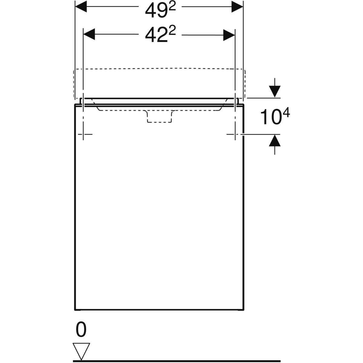 Meuble bas Geberit Smyle Square pour lave-mains, avec une porte: Largeur 49.2cm, Hauteur 61.7cm, Profondeur 40.6cm, gris velouté / laqué mat, gris velouté / thermopoudré mat, Largeur de lavabo=50cm, Charnières à droite