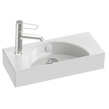 Lave-mains compact L50 x P22,5 cm, livré sans bonde blanc réf: EGO112-55-00