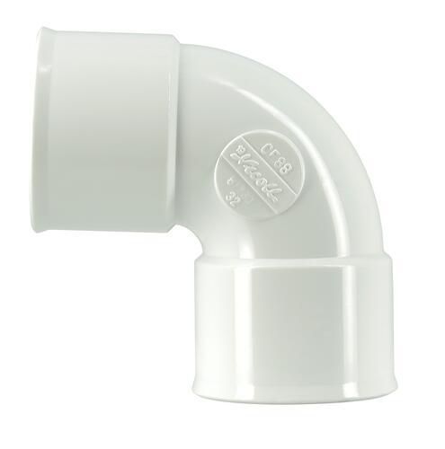 Coude femelle femelle 87°30 diamètre 32mm blanc CF88B