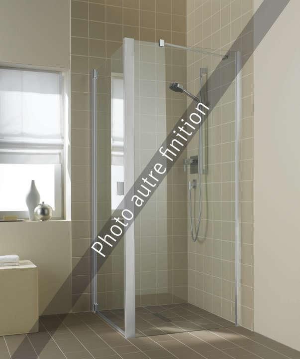 Paroi de douche fixe pour montage avec une porte RAYA TWD 10020 VPR Argent poli Verre clair traité anticalcaire ROTHACLEAN Réf. 1403016552