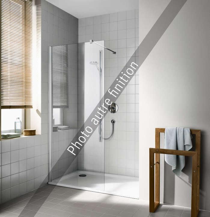 Paroi de douche fixe posée seule CADA XS TWF 08020 VVK Argent poli Verre sérigraphié traité anticalcaire CADACLEAN Réf. 1403027940