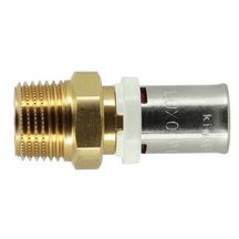 Manchon à sertir à visser mâle fixe Fluxo laiton diamètre 16x1/2mm réf. FLM1615M