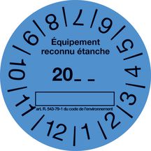 Rouleau de 100 étiquettes de contrôle étanchéité bleu Réf. CLI02152