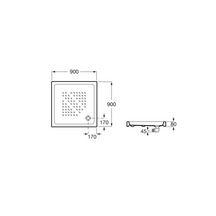 Receveur de douche à poser céramique ITALIA 900 x 900 mm, blanc Réf A3740HH000