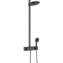 hansgrohe Pulsify S Factice Colonne de douche 260 2jet avec mitigeur thermostatique ShowerTablet Select 400, Noir mat