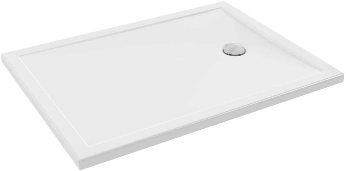 Receveur céramique KYREO extra plat 120 x 90 cm bonde à droite blanc Réf. ENP903-00