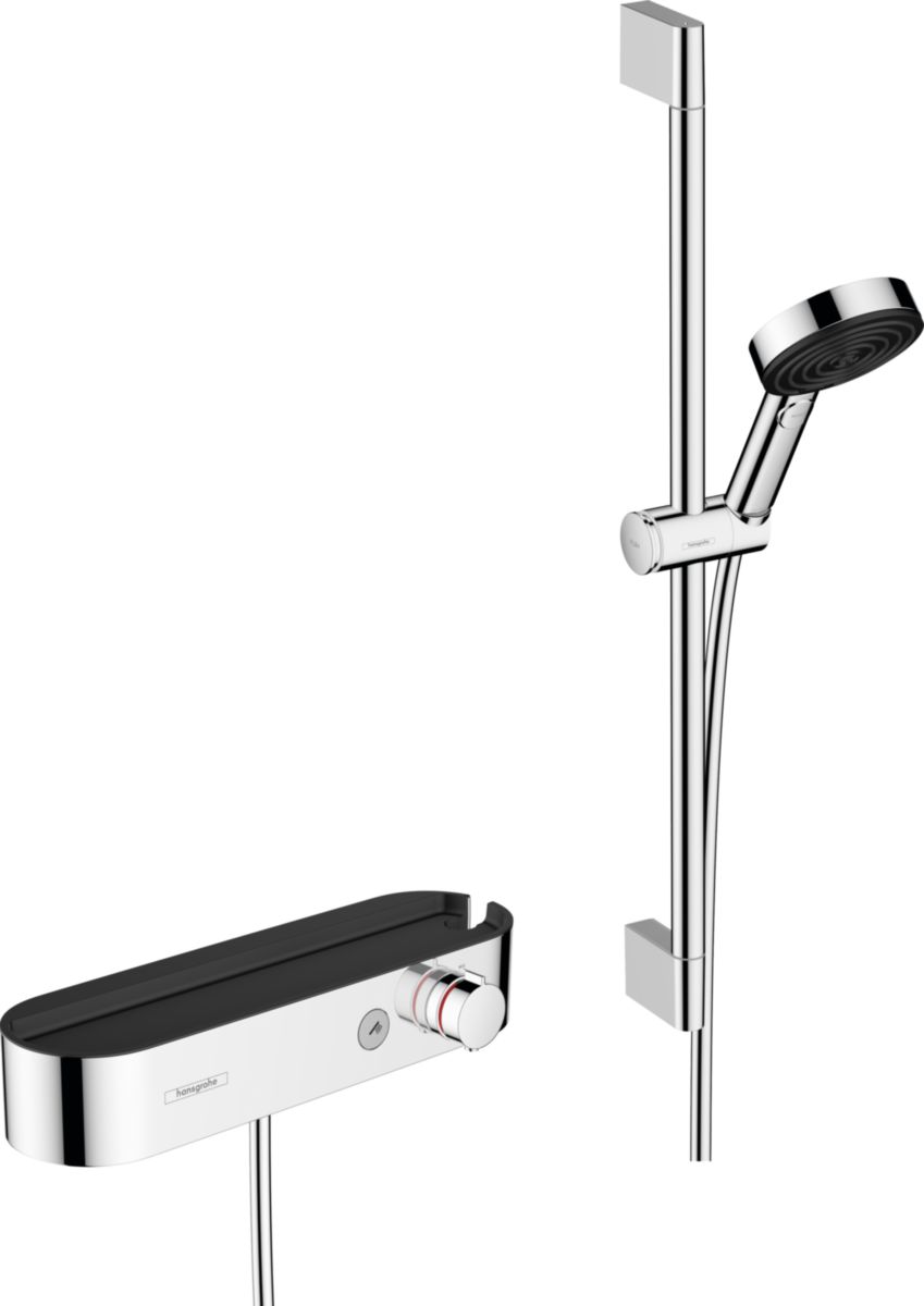 hansgrohe Pulsify Select S Combi douche 105 3jet Relaxation avec barre 65 cm/ShowerTablet Select 400, Chrome