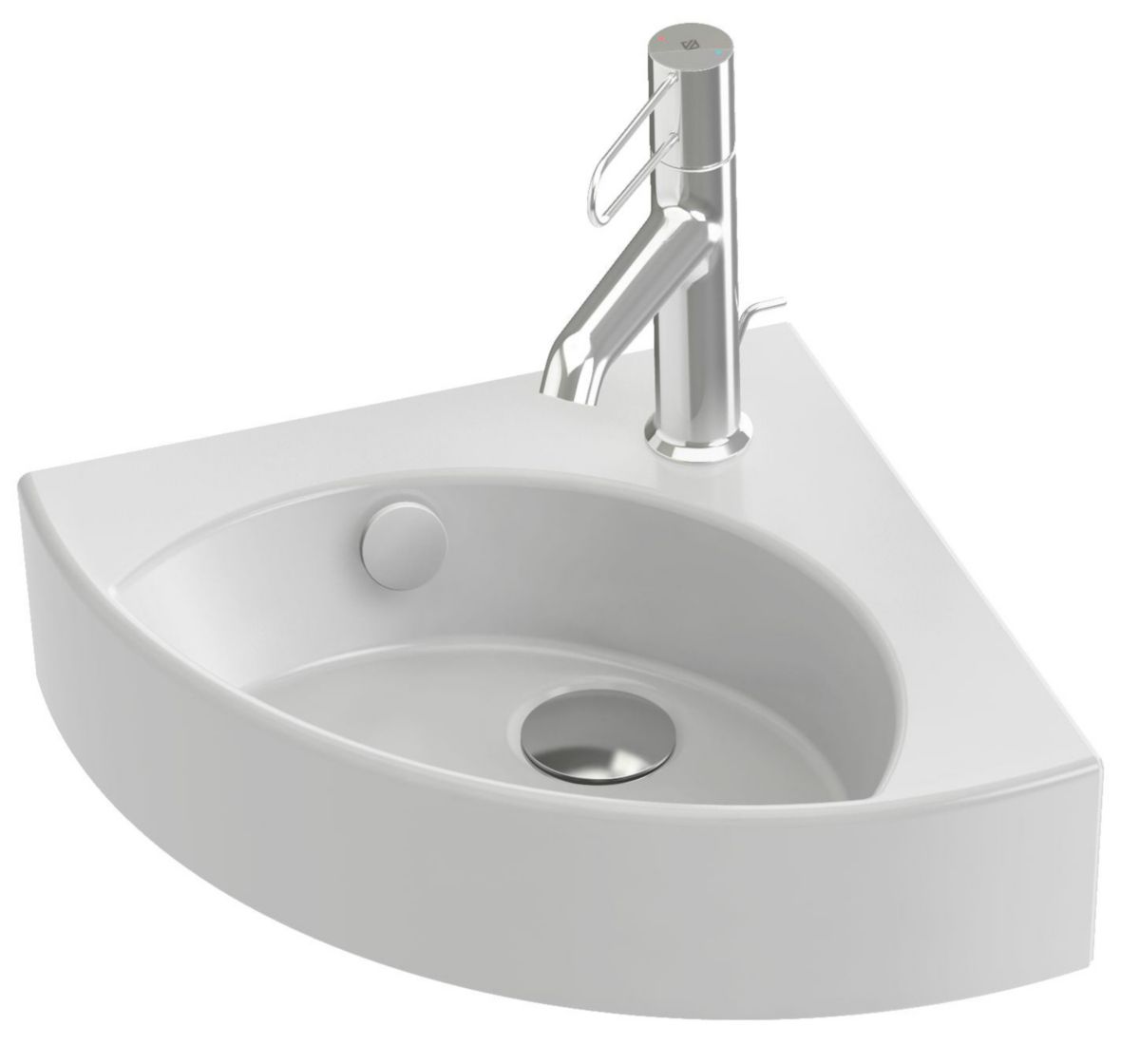 Lave-mains d'angle L34 x P 34 cm percé 1 trou livré sans bonde Réf. EGP112-00