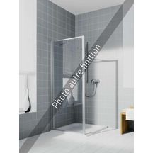 Paroi de douche fixe, CADA, largeur 700 mm, hauteur 1900 mm, Profilé Blanc, Verre clair traité anticalcaire Réf. CATWD070192PK