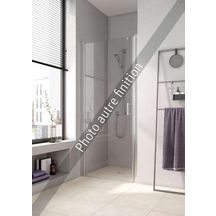 Porte de douche pivotante intégrale, pivots à gauche, LIGA, largeur 900 mm, hauteur 2000 mm, Profilé Argent MAT, Verre clair Réf. LI1WL090201AR