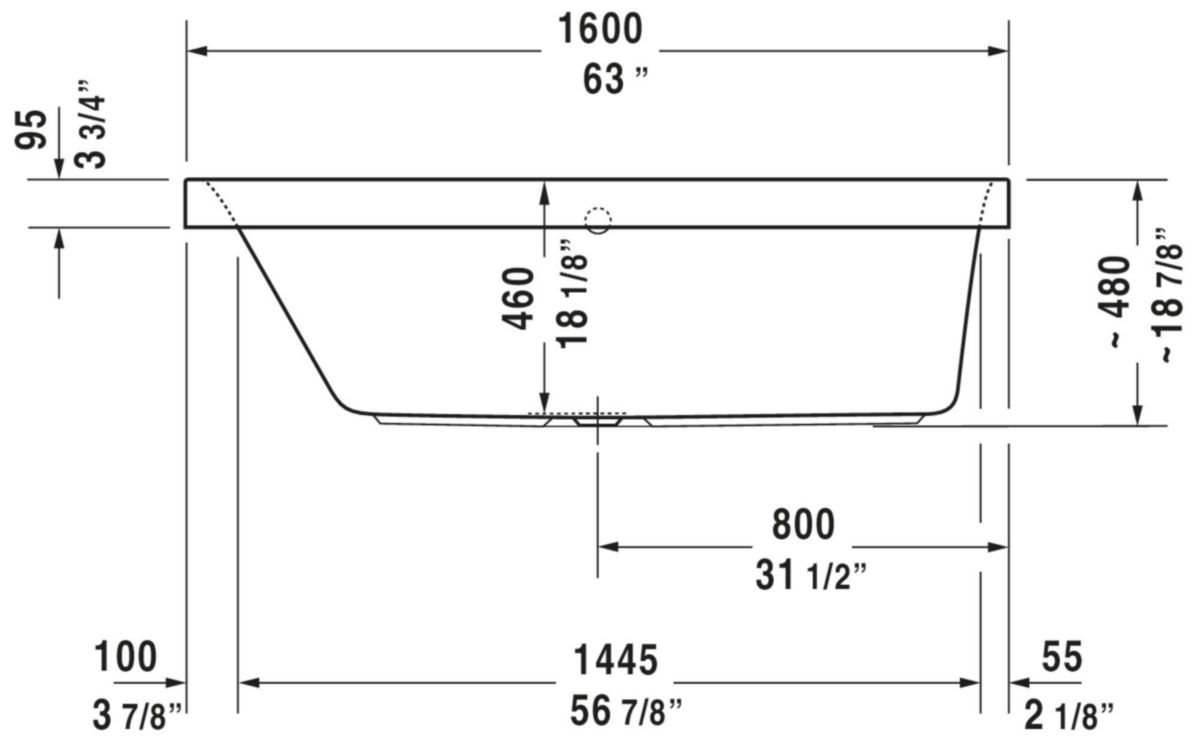 Baignoire Happy D2 1600x700mm blanc a encastrer angle gauche réf. 700308000000000