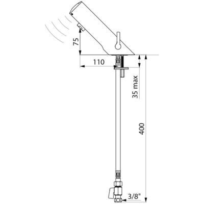 Mitigeur lavabo électronique TEMPOMATIC MIX 4 Alimentation piles Lithium 6 V intégrées réf. 490006