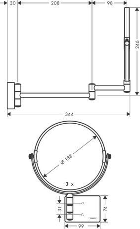 Miroir de rasage chromé Réf. 41791000