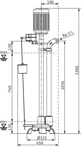 Pompe de relevage eaux claires DRAIN VC 2,2 kW 400V Tri Réf. 2044584