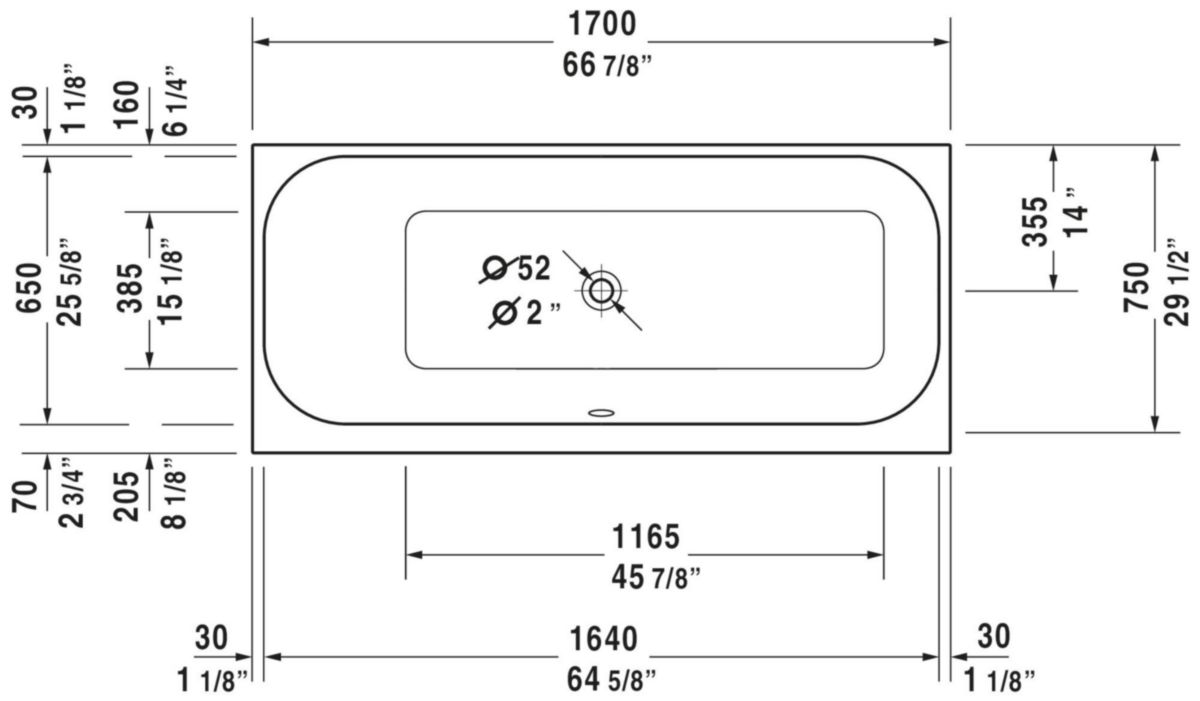 Baignoire Happy D2 1700x750mm blanc a encastrer angle gauche réf. 700312000000000