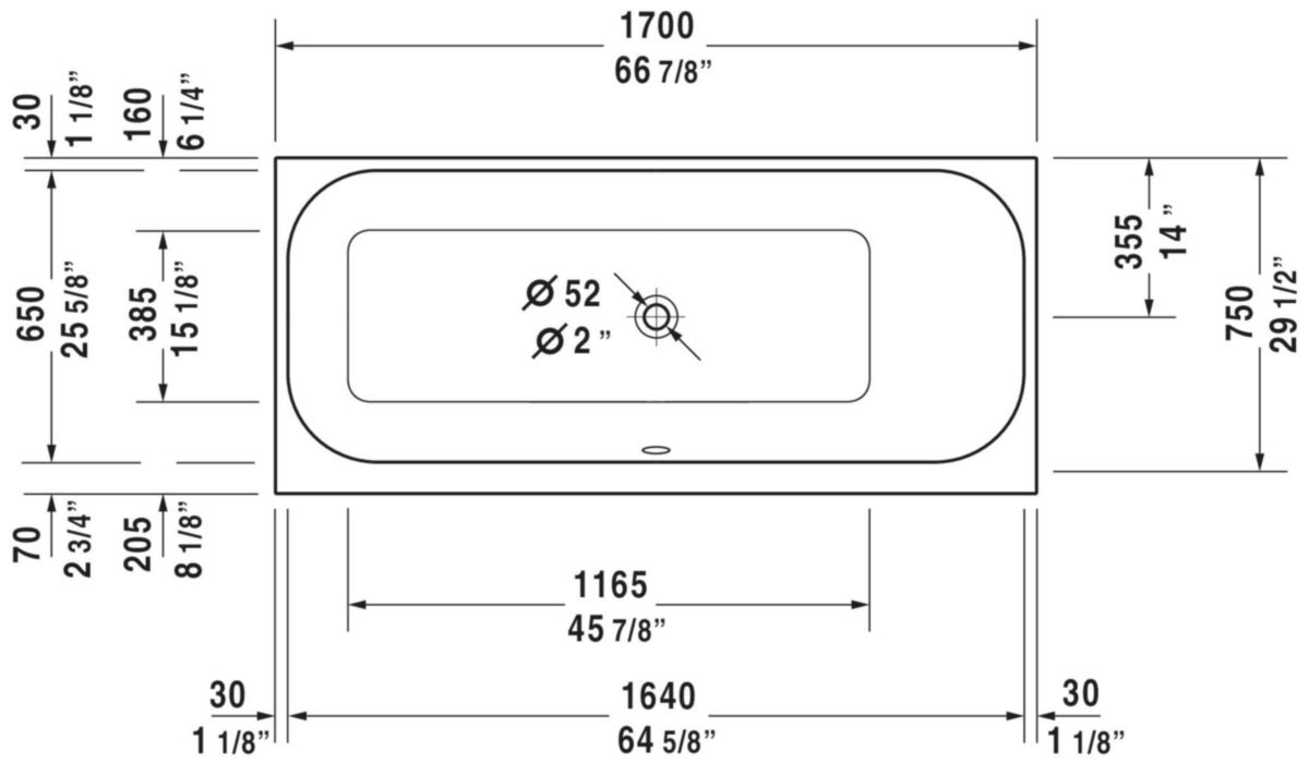 Baignoire Happy D2 1700x750mm blanc a encastrer angle droit réf. 700313000000000