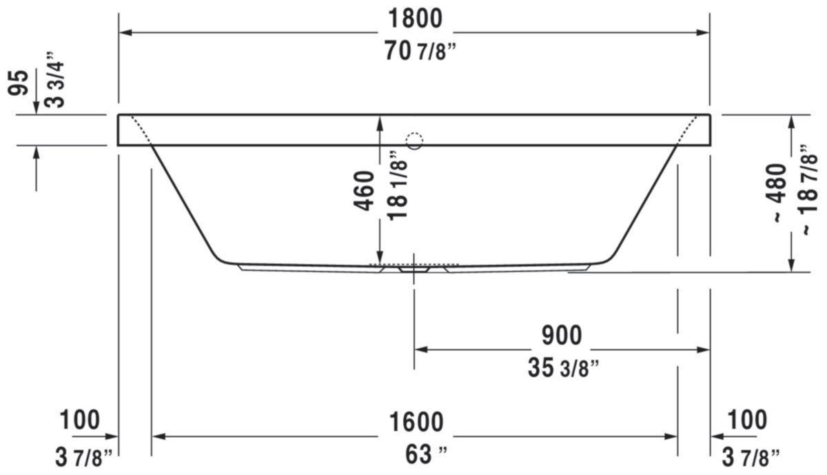 Baignoire Happy D2 1800x800mm blanc a encastrer réf. 700314000000000