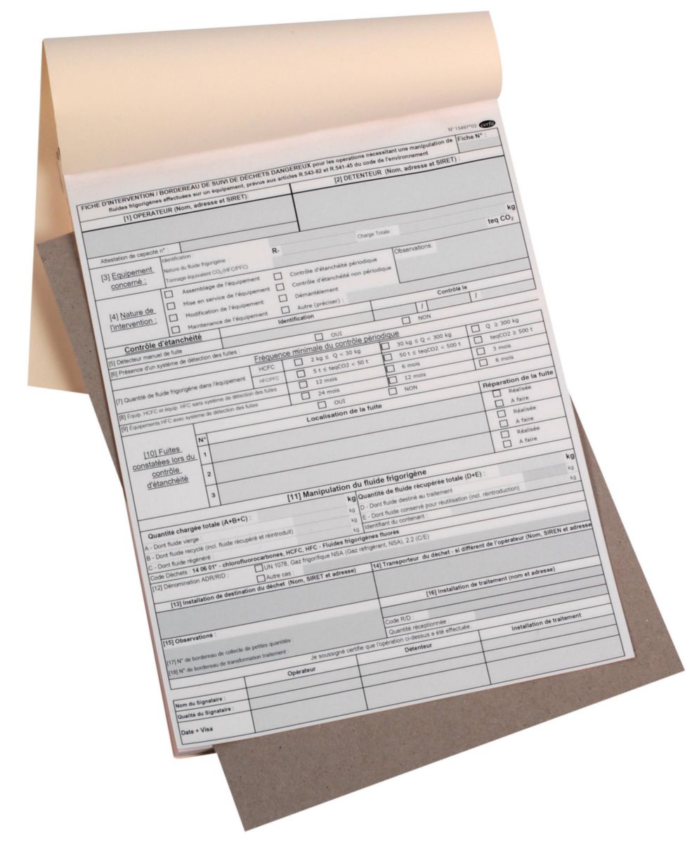 Carnet intervention clim Réf. PRO25022