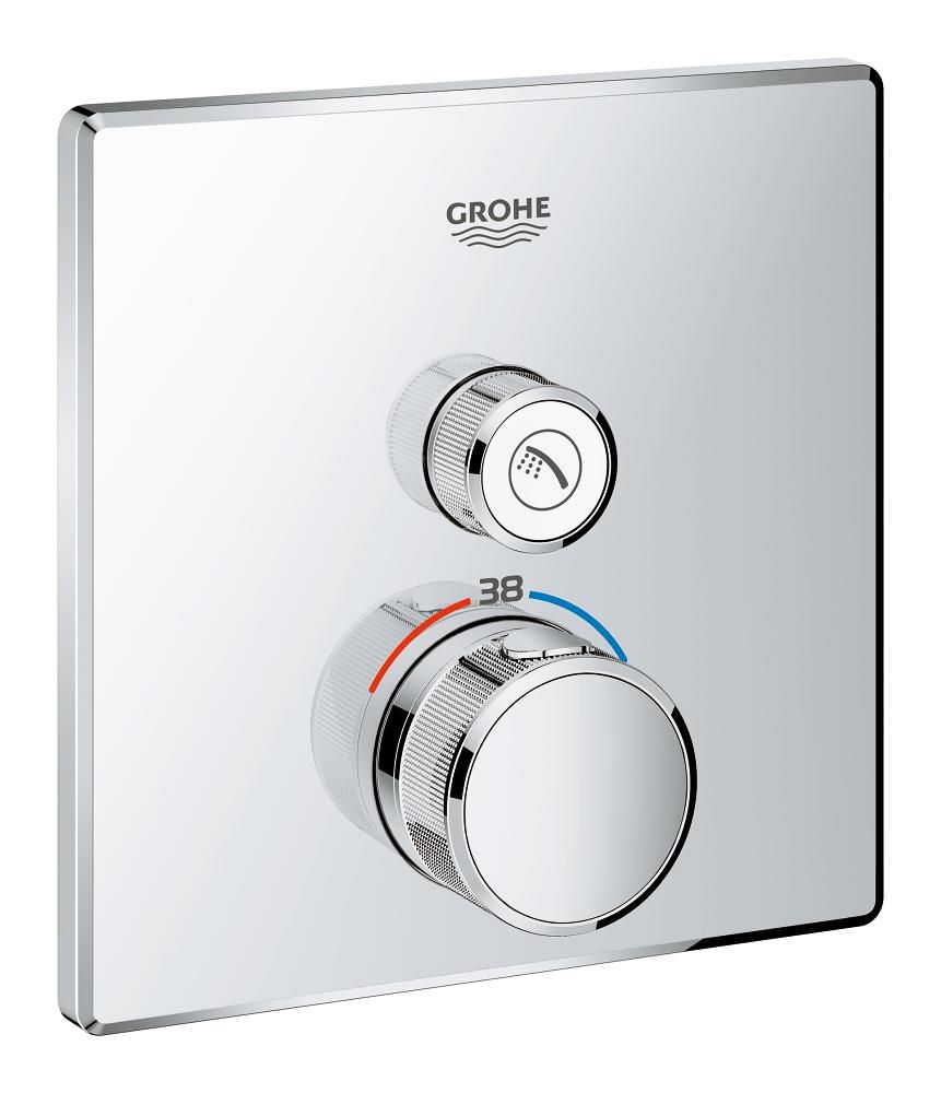 Thermostatique pour installation encastrée 1 sortie Grohtherm SmartControl Chromé 29123000