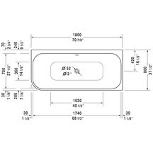 Baignoire Happy D2 1800x800mm blanc habillage acrylique angle droit réf. 700317000000000