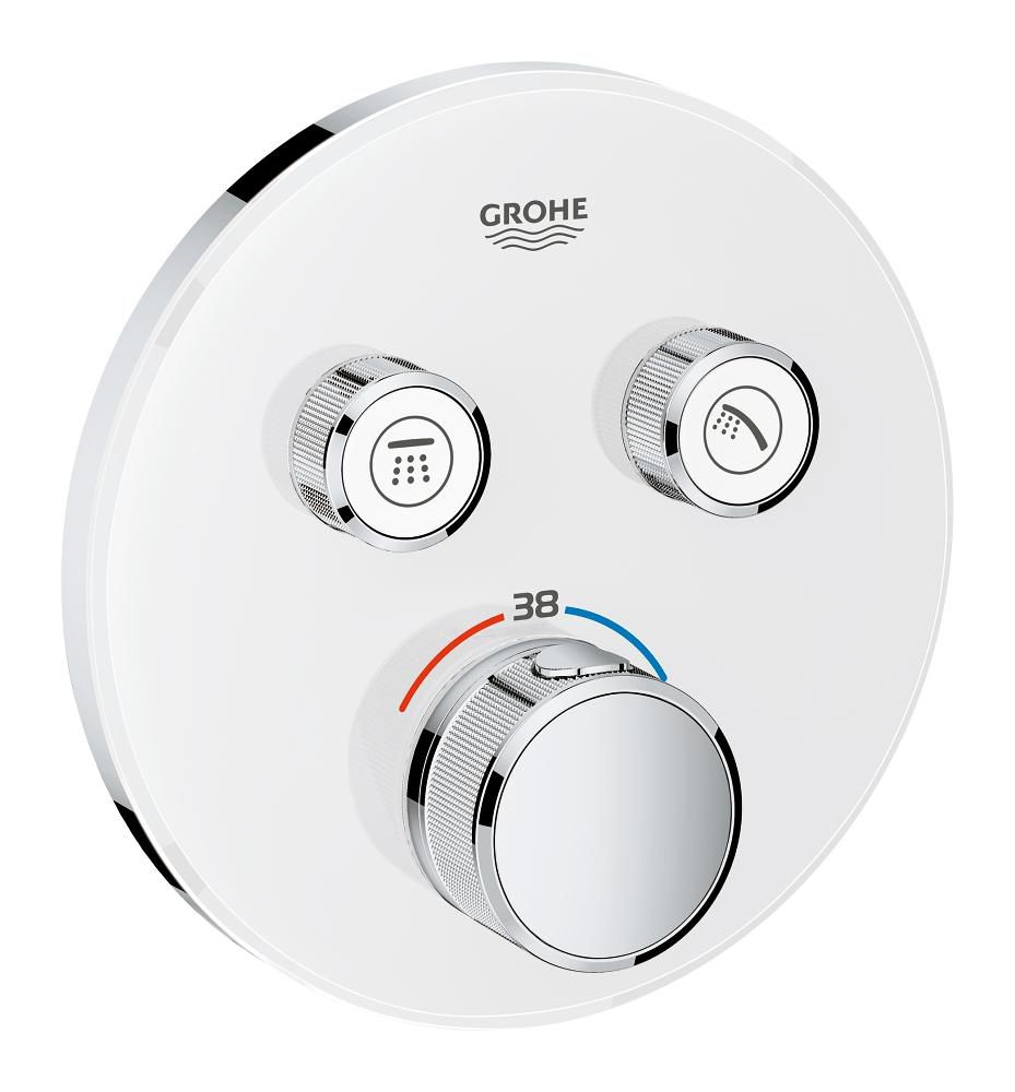 Thermostatique pour installation encastrée 2 sorties Grohtherm SmartControl Blanc 29151LS0