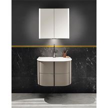 Armoire de toilette LED verticale avec éclairage du plan de toilettes H55xP16xL66,4 finition gris basalte mat Réf. SPOW072F5045F