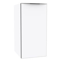 Module sous vasque Alterna Plénitude partie gauche longueur 30cm 1 porte pour meuble 2 tiroirs profondeur 38cm Blanc brillant chant noir et poignée noire