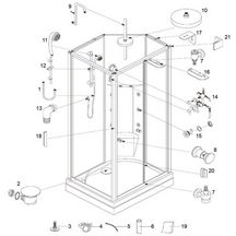 Etagère verre + jonc pour cabine Alterna Séducta