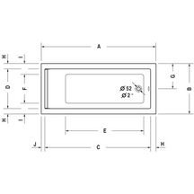 Baignoire Starck 1500x700mm blanc a encastrer réf. 700331000000000