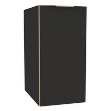 Module sous vasque Alterna Plénitude partie droite longueur 30cm 1 porte pour meuble 2 tiroirs profondeur 46cm Noir mat chant doré et poignée dorée