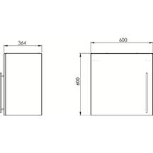 Meuble haut METALLINE 60  cm 1 porte, Coloris Glacier